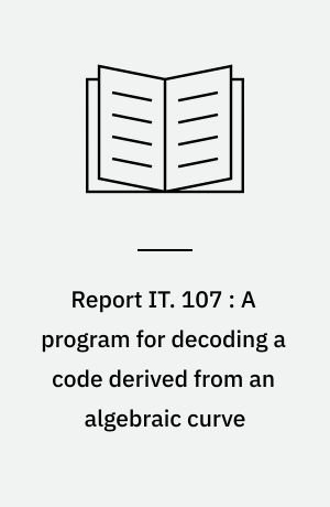 Report IT. 107 : A program for decoding a code derived from an algebraic curve