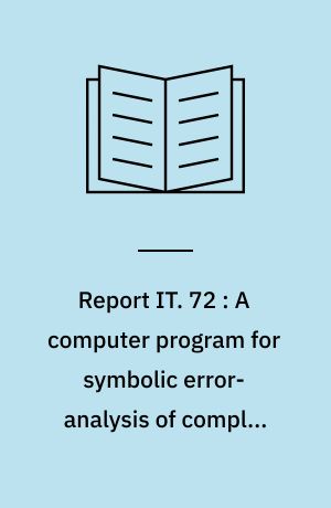 Report IT. 72 : A computer program for symbolic error-analysis of complex microwave systems