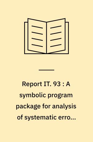 Report IT. 93 : A symbolic program package for analysis of systematic errors in microwave systems containing mixers