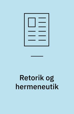 Retorik og hermeneutik