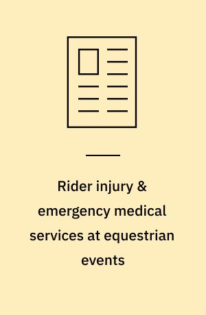 Rider injury & emergency medical services at equestrian events