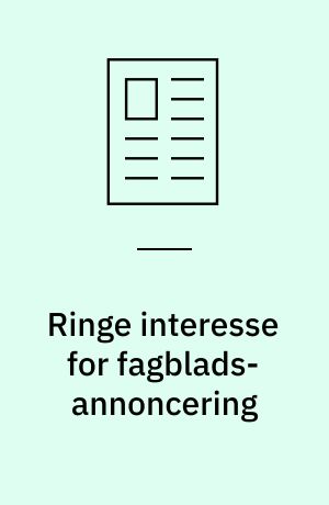 Ringe interesse for fagblads-annoncering