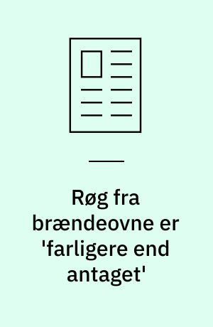 Røg fra brændeovne er 'farligere end antaget'