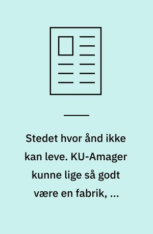 Stedet hvor ånd ikke kan leve. KU-Amager kunne lige så godt være en fabrik, en hangar eller et supermarked