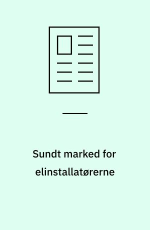 Sundt marked for elinstallatørerne : energibesparelser i erhvervslivet