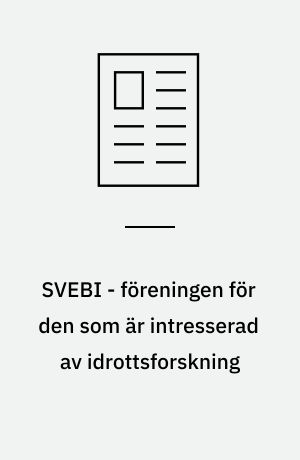 SVEBI - föreningen för den som är intresserad av idrottsforskning