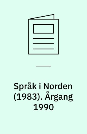 Språk i Norden (1983). Årgang 1990