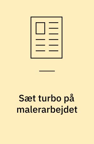 Sæt turbo på malerarbejdet
