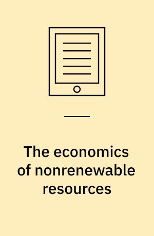 The economics of nonrenewable resources