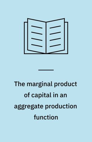 The marginal product of capital in an aggregate production function