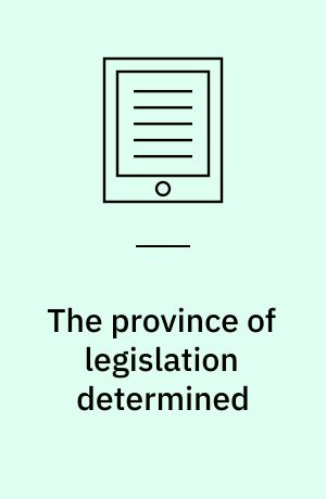 The province of legislation determined : legal theory in eighteenth-century Britain