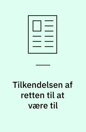 Tilkendelsen af retten til at være til : tilgivelse i Det Nye Testamente