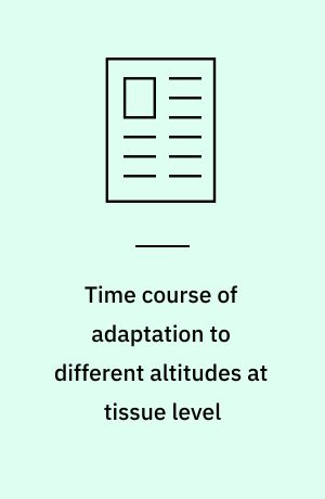 Time course of adaptation to different altitudes at tissue level