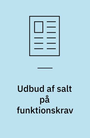 Udbud af salt på funktionskrav