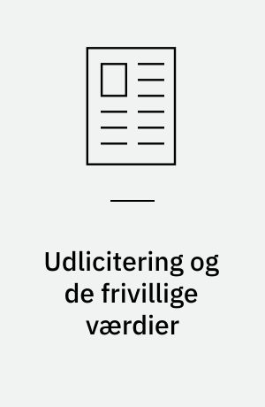 Udlicitering og de frivillige værdier
