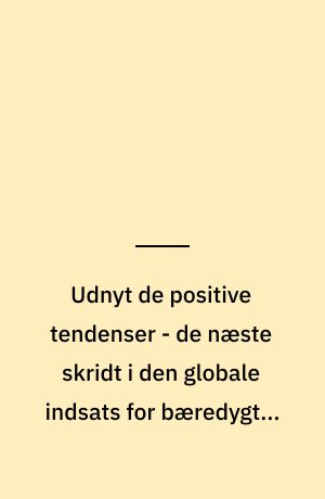 Udnyt de positive tendenser - de næste skridt i den globale indsats for bæredygtig produktion og forbrug : diskussionspapir fra 92-gruppen