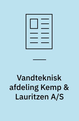 Vandteknisk afdeling Kemp & Lauritzen A/S