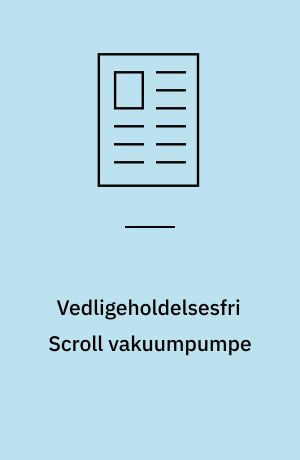Vedligeholdelsesfri Scroll vakuumpumpe