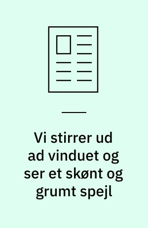 Vi stirrer ud ad vinduet og ser et skønt og grumt spejl