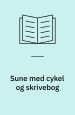 Sune med cykel og skrivebog